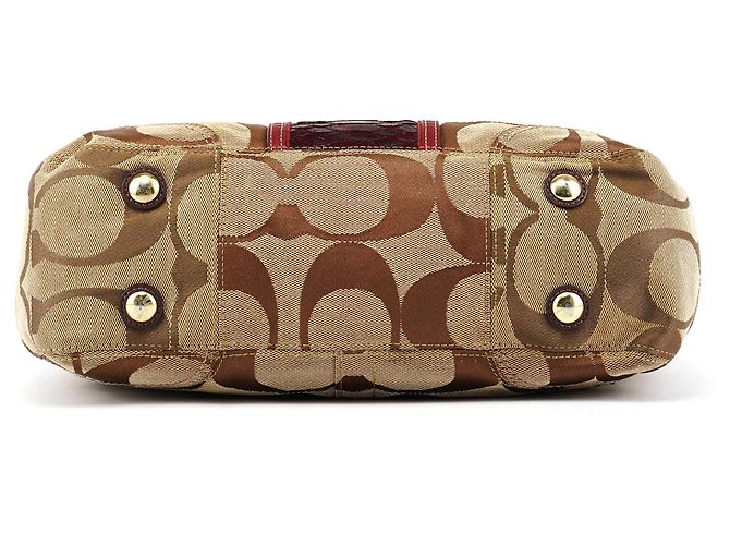 Coach 12466 Borsa Tote Hamptons in Python Beige Burgundy - vista 4