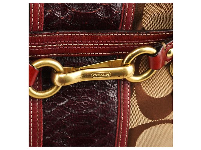 Coach 12466 Borsa Tote Hamptons in Python Beige Burgundy - vista 5