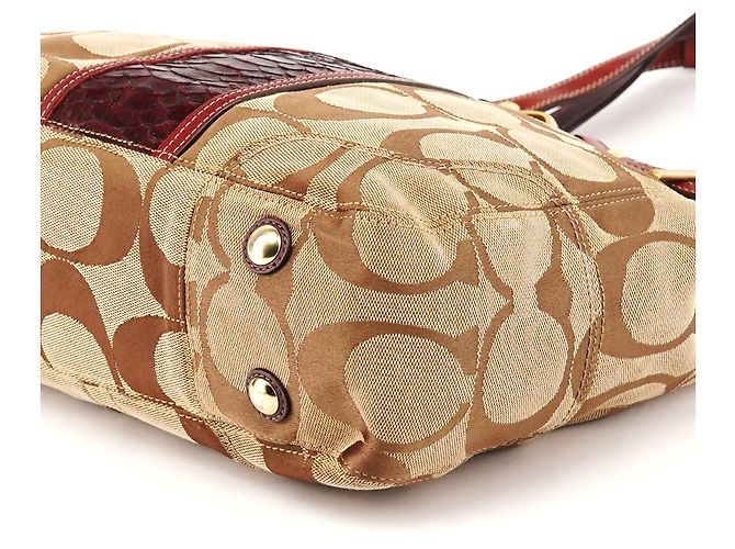 Coach 12466 Borsa Tote Hamptons in Python Beige Burgundy - vista 8