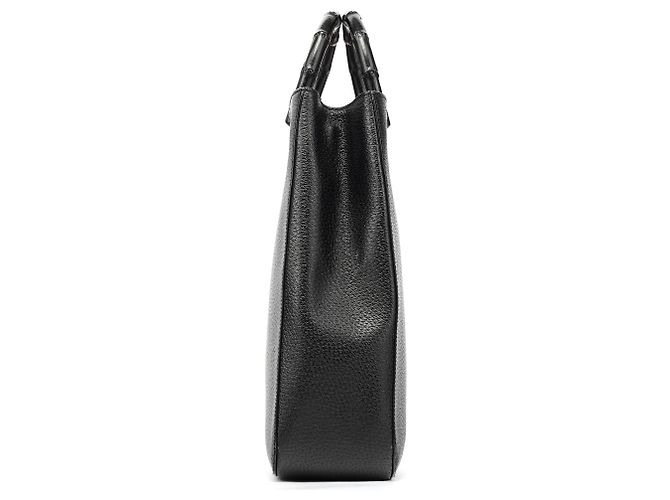 Gucci 002 1060 Borsa Tote in pelle nera Bamboo - vista 2