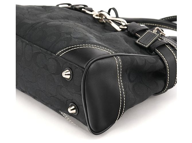 Coach Borsa Tote Hamptons Signature Nera F08K06 - vista 10