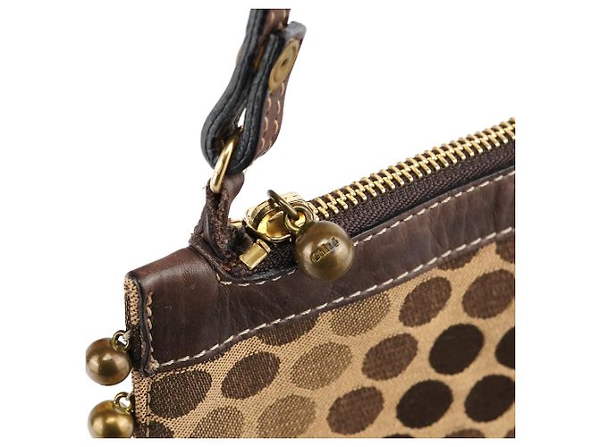 Chloé Borsa a tracolla cavallo a pois marrone - vista 6