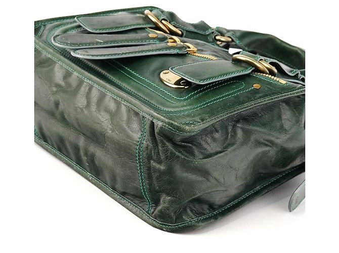 Chloé Borsa Bay 2-Way in pelle verde - vista 10