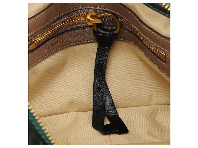Chloé Borsa Bay 2-Way in pelle verde - vista 15