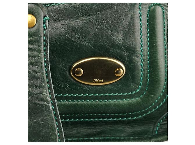 Chloé Borsa Bay 2-Way in pelle verde - vista 6