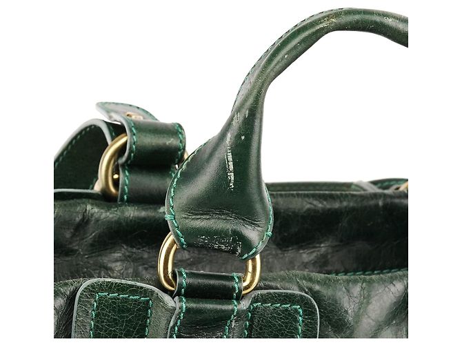 Chloé Borsa Bay 2-Way in pelle verde - vista 8