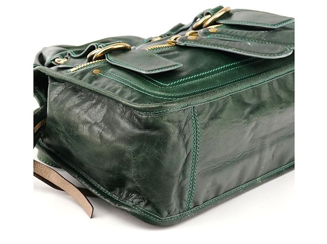 Chloé Borsa Bay 2-Way in pelle verde - vista 9