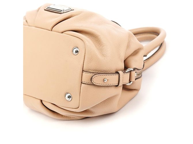 Marc by Marc Jacobs Borsa Bowling 2-Way Classic Q in pelle beige - vista 9