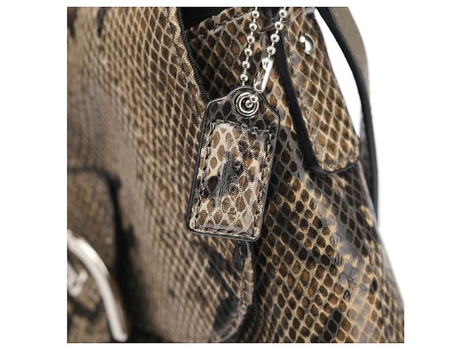 Coach Borsa a tracolla Soho in pelle embossed effetto serpente marrone - vista 11