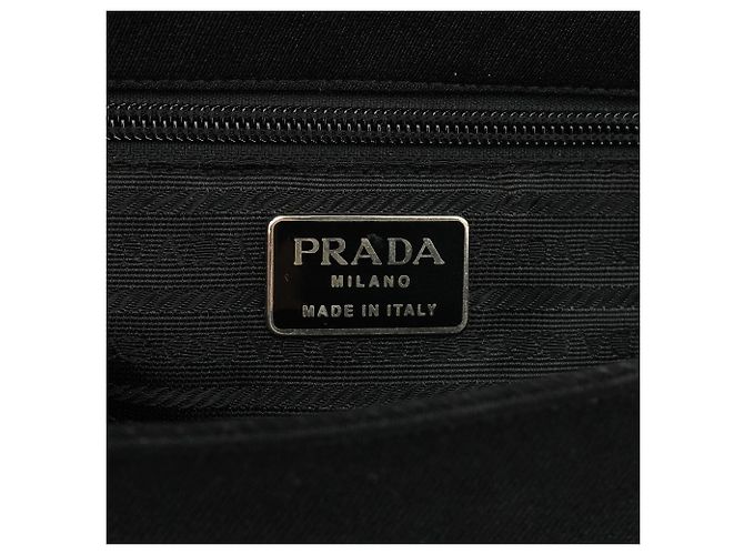 Prada Borsa a tracolla Swing Chain in Tessuto nero B6378 - vista 12