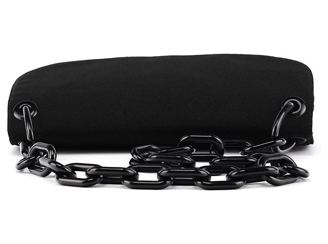 Prada Borsa a tracolla Swing Chain in Tessuto nero B6378 - vista 4