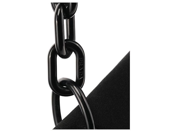 Prada Borsa a tracolla Swing Chain in Tessuto nero B6378 - vista 7