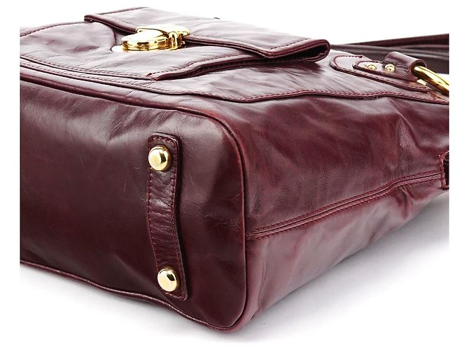 Marc Jacobs Borsa 2-Way con tasca in pelle bordeaux - vista 11
