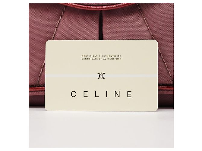 Céline Borsa a tracolla con patta in nylon e pelle rosa - vista 10