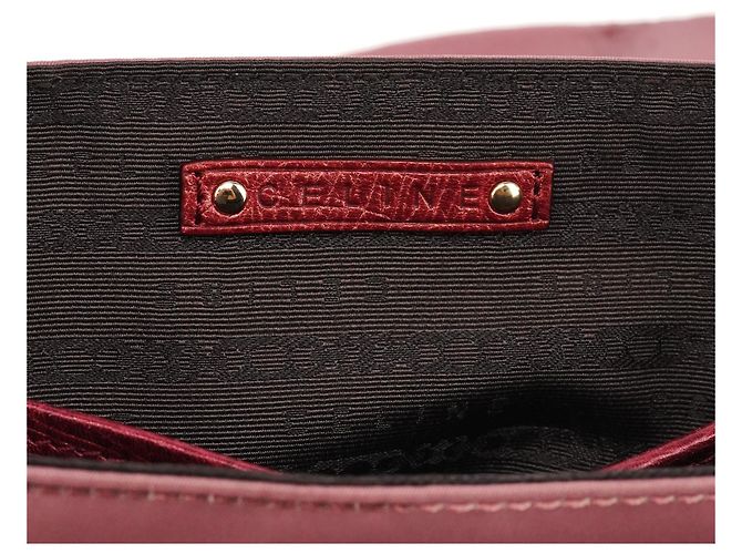Céline Borsa a tracolla con patta in nylon e pelle rosa - vista 11