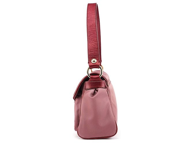Céline Borsa a tracolla con patta in nylon e pelle rosa - vista 2
