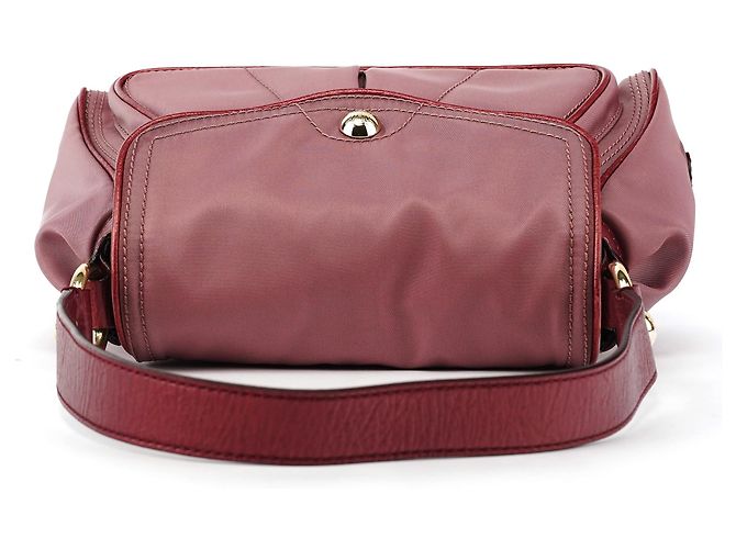 Céline Borsa a tracolla con patta in nylon e pelle rosa - vista 4