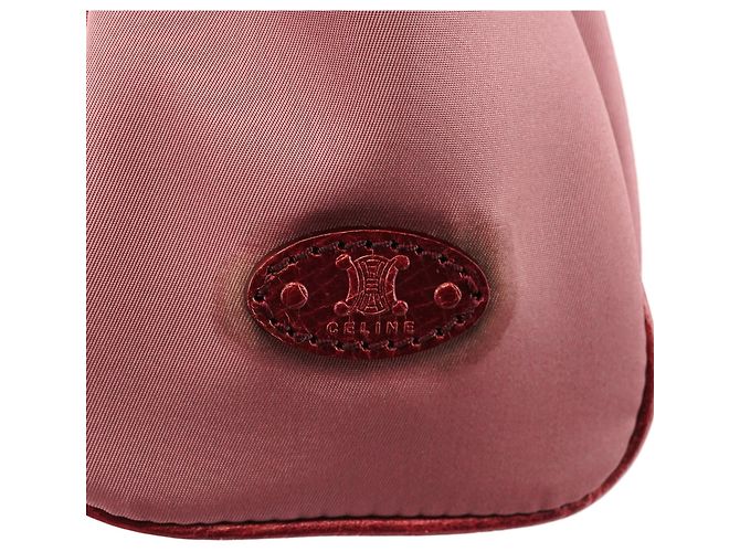 Céline Borsa a tracolla con patta in nylon e pelle rosa - vista 6