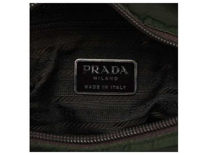 Prada Borsa Tote in Tessuto Spazzolato Military Green - vista 11