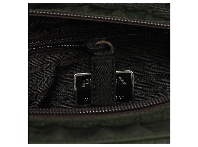 Prada Borsa Tote in Tessuto Spazzolato Military Green - vista 12
