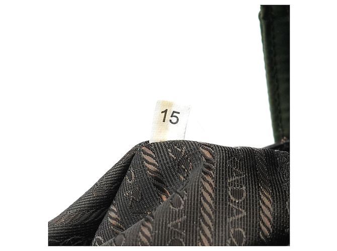 Prada Borsa Tote in Tessuto Spazzolato Military Green - vista 13