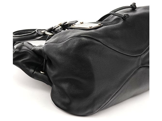 Marc by Marc Jacobs Borsa Tote Classica Q in pelle nera con coulisse - vista 6