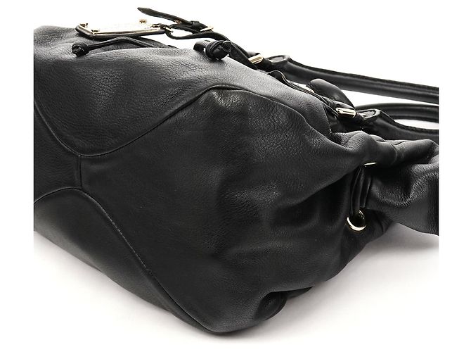 Marc by Marc Jacobs Borsa Tote Classica Q in pelle nera con coulisse - vista 7