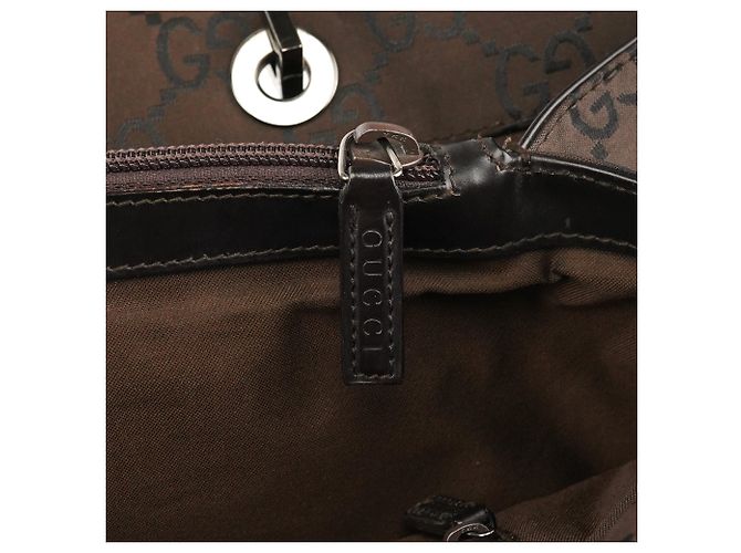 Bamboo Gucci Borsa Tote in tela GG marrone con bambù - vista 10