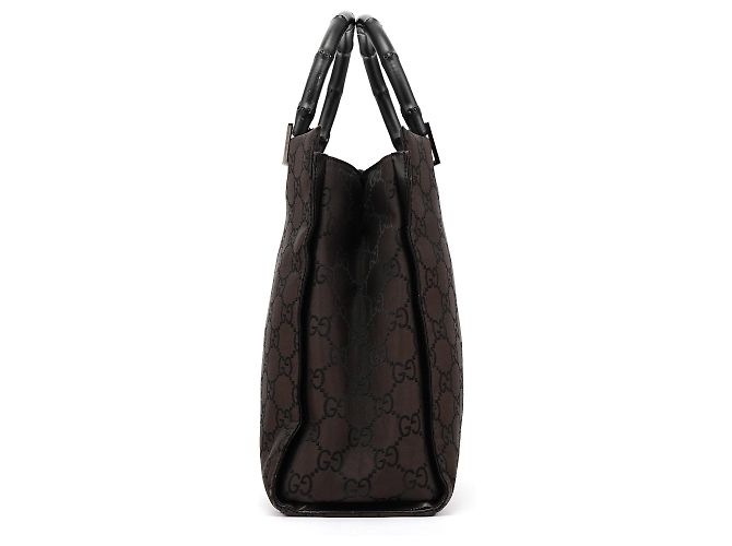 Bamboo Gucci Borsa Tote in tela GG marrone con bambù - vista 2