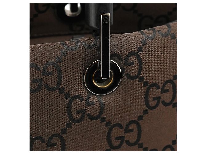 Bamboo Gucci Borsa Tote in tela GG marrone con bambù - vista 5