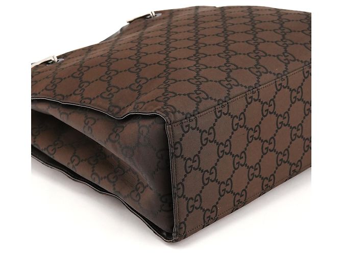 Bamboo Gucci Borsa Tote in tela GG marrone con bambù - vista 7
