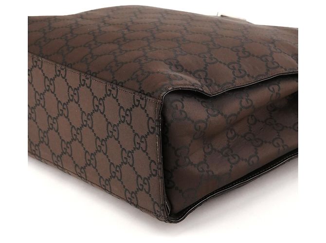Bamboo Gucci Borsa Tote in tela GG marrone con bambù - vista 8