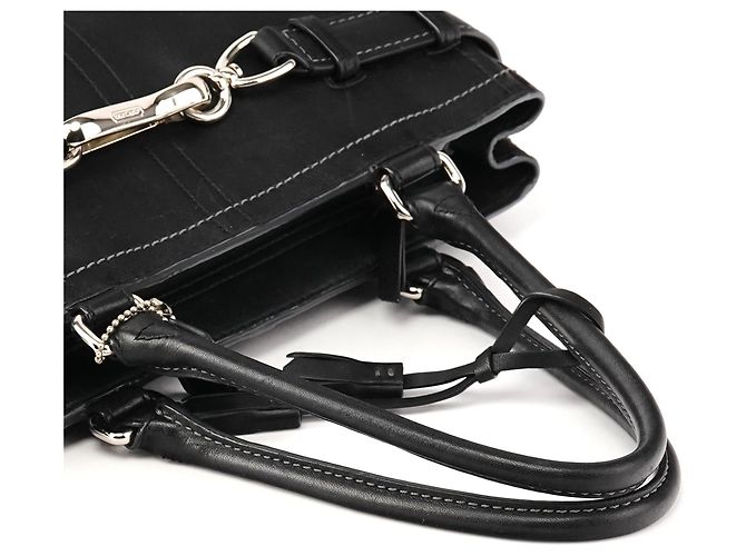 Coach Borsa Tote Hamptons in pelle nera F08A70 - vista 11