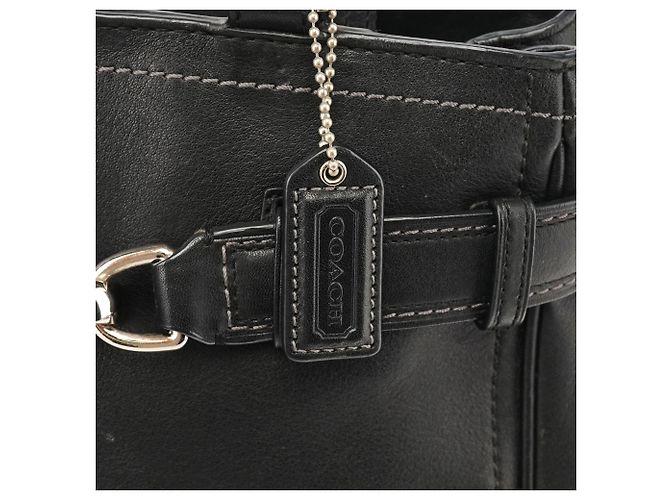 Coach Borsa Tote Hamptons in pelle nera F08A70 - vista 5