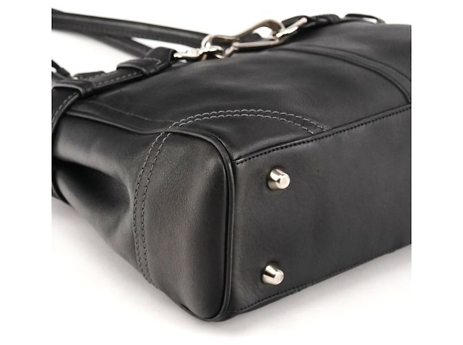 Coach Borsa Tote Hamptons in pelle nera F08A70 - vista 9