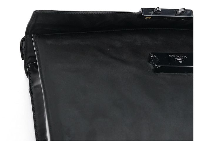 Prada Borsa a mano in Tessuto Spazzolato Nera - vista 11