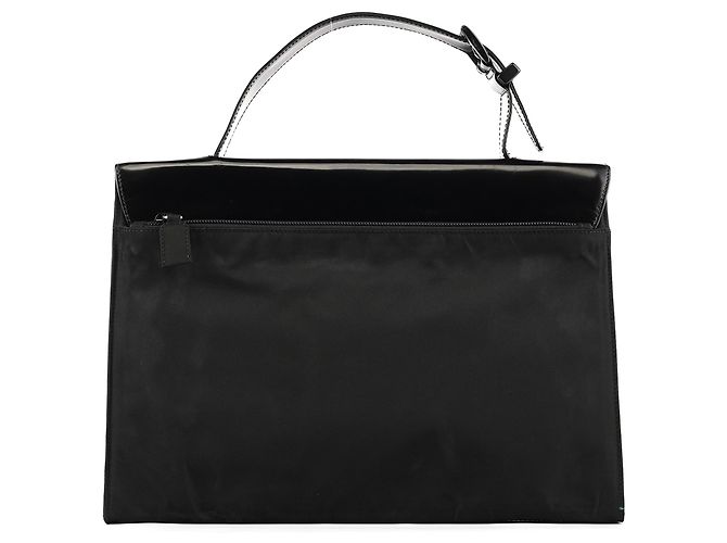 Prada Borsa a mano in Tessuto Spazzolato Nera - vista 3