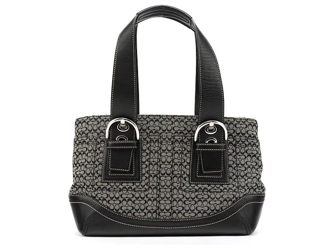 Coach Borsa Tote Soho Signature Grey Black F10927 - vista 3