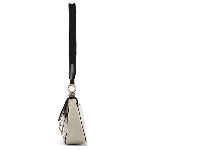 Prada Borsa a tracolla Spring 2000 White Black Vitello Drive - vista 2