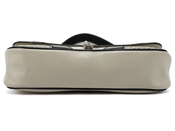 Prada Borsa a tracolla Spring 2000 White Black Vitello Drive - vista 5