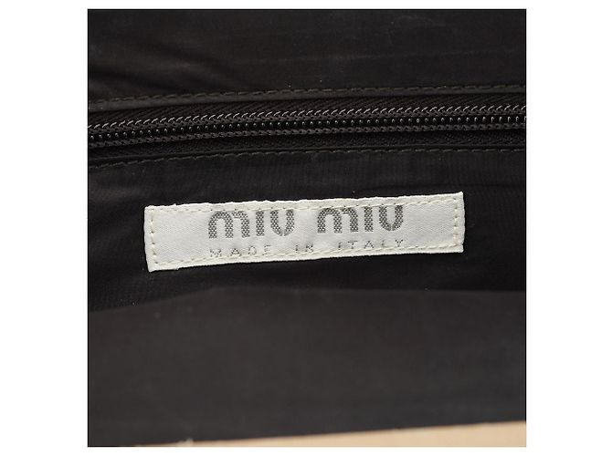 Miu Miu borsa a pochette in pelle beige - vista 13