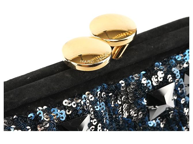 Marc Jacobs Picca borsa a spalla Stam con paillettes blu navy - vista 6