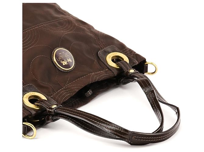 Coach Borsa Tote 2-Way 14417 in nylon trapuntato marrone - vista 10