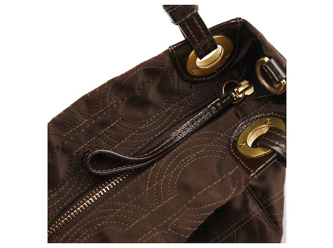 Coach Borsa Tote 2-Way 14417 in nylon trapuntato marrone - vista 13