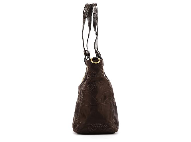 Coach Borsa Tote 2-Way 14417 in nylon trapuntato marrone - vista 2