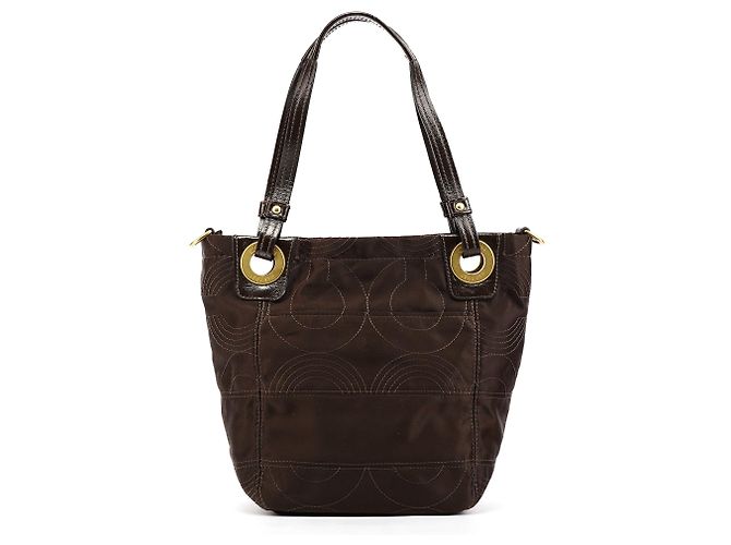 Coach Borsa Tote 2-Way 14417 in nylon trapuntato marrone - vista 3