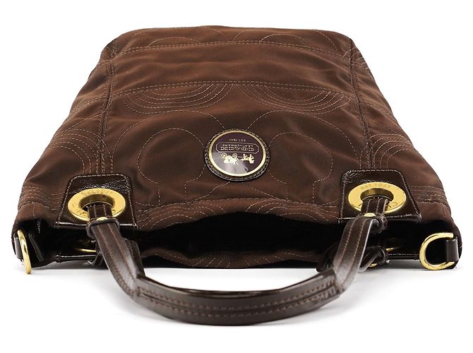 Coach Borsa Tote 2-Way 14417 in nylon trapuntato marrone - vista 4
