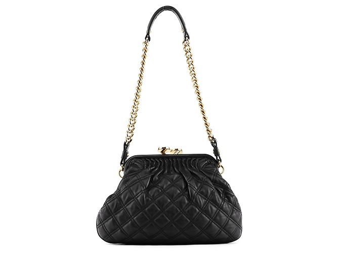Marc Jacobs Picca borsa a tracolla Little Stam in pelle matelassé nera - vista 3