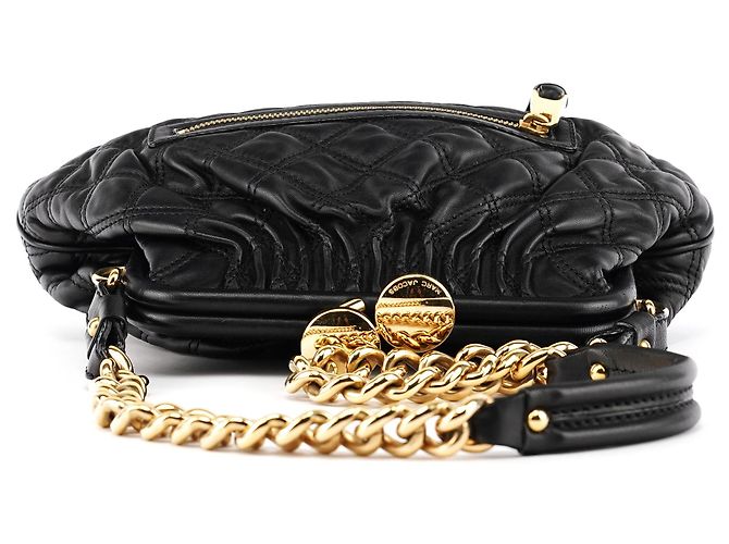 Marc Jacobs Picca borsa a tracolla Little Stam in pelle matelassé nera - vista 4