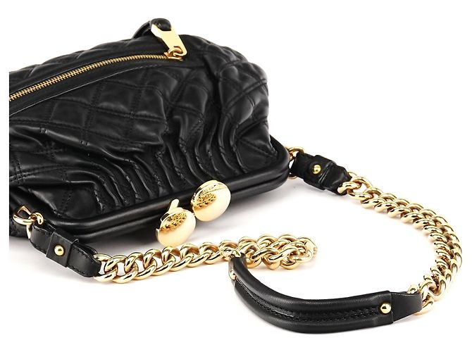 Marc Jacobs Picca borsa a tracolla Little Stam in pelle matelassé nera - vista 9